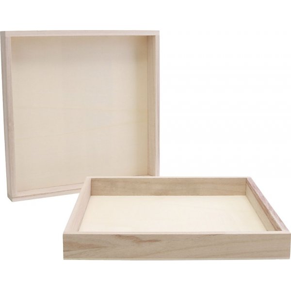 Puukehykset reunalla - 24,5x24,5x3 cm - 10 kpl