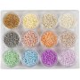 Rocaille-helmet - pastellivrit - 12 x 17 g