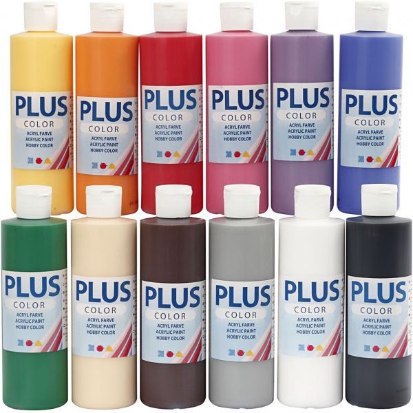 Plus Color Hobby maali - vakiovrit - 12 x 250 ml