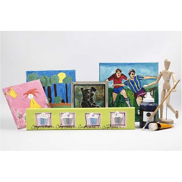 Kanvas - valkoinen - 15 x 15 cm - 80 kpl