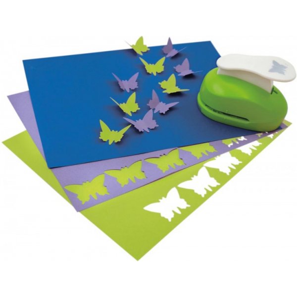 Punch-perhonen 2,5 cm - Sininen/valkoinen