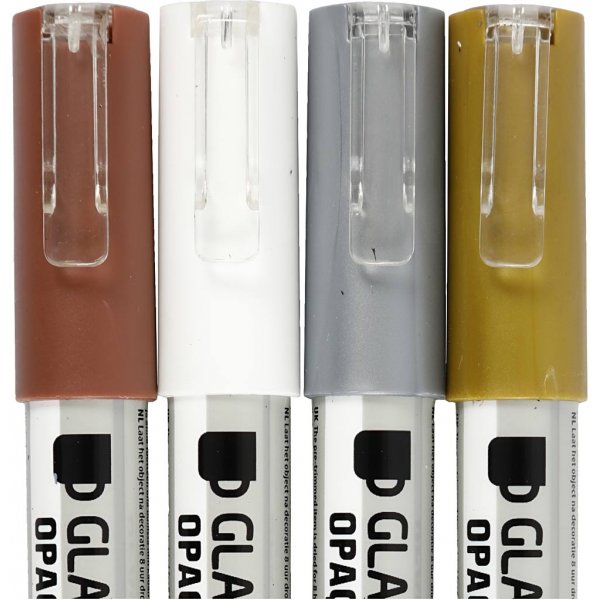 Lasi- ja posliinitussi - ruskea - kulta - hopea - valkoinen - puoliksi läpinäkymätön - 1-2 mm - 4 kpl Lasi- ja posliinitussi - ruskea - kulta - hopea - valkoinen - puoliksi läpinäkymätön - 1-2 mm - 4 kpl