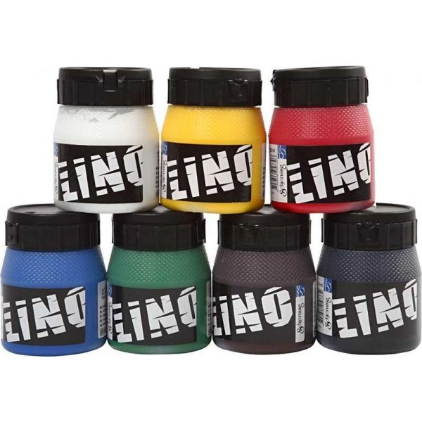 Linoleummaali - sekavärit - 7 x 250 ml
