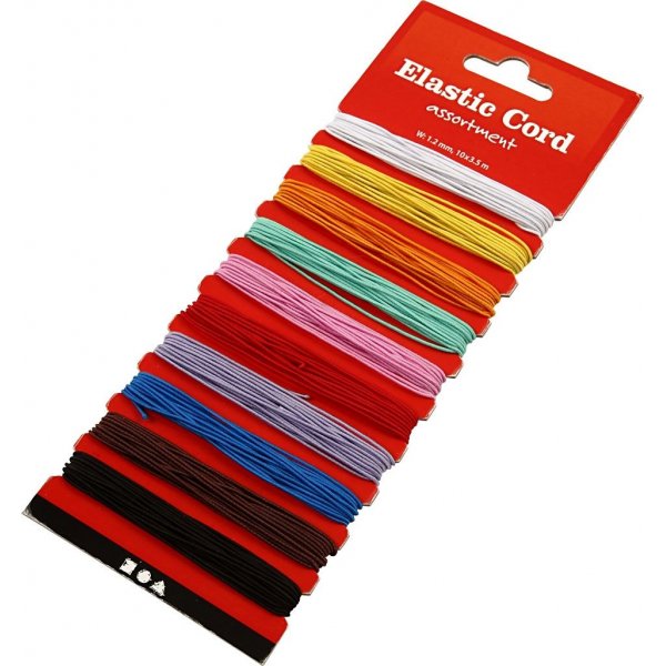 Elastinen nauha - 1 mm - sekavrit - 10 x 3,5 m