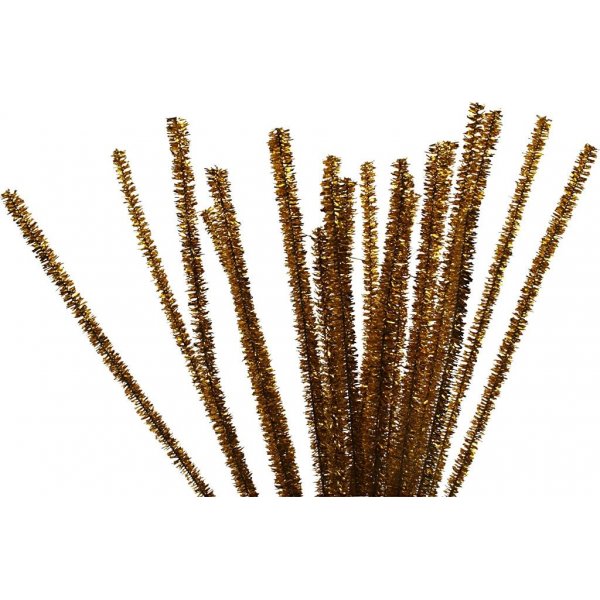 Putkenpuhdistusaine - kulta - glitter - 24 kpl