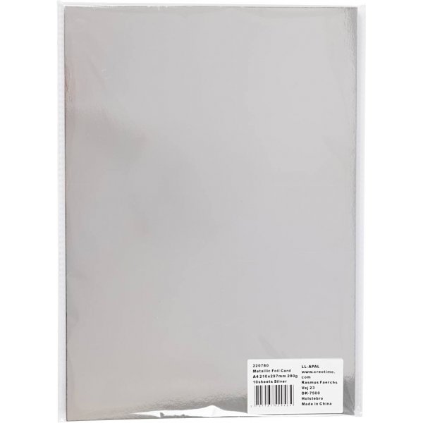 Metallilaatikko - hopea - A4 - 10 arkkia