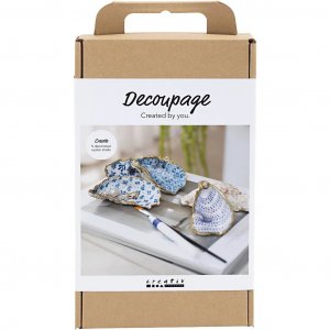 Tee-se-itse-setti - osterinkuori decoupage-koristeilla