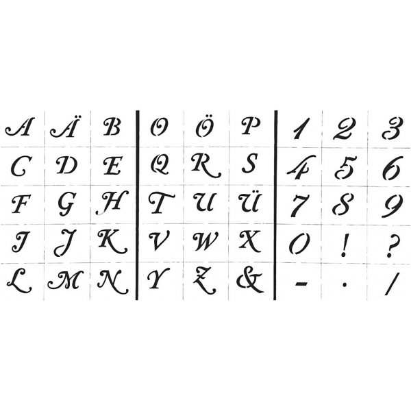 Mallit - kirjaimet ja numerot - A5 - 3 arkkia