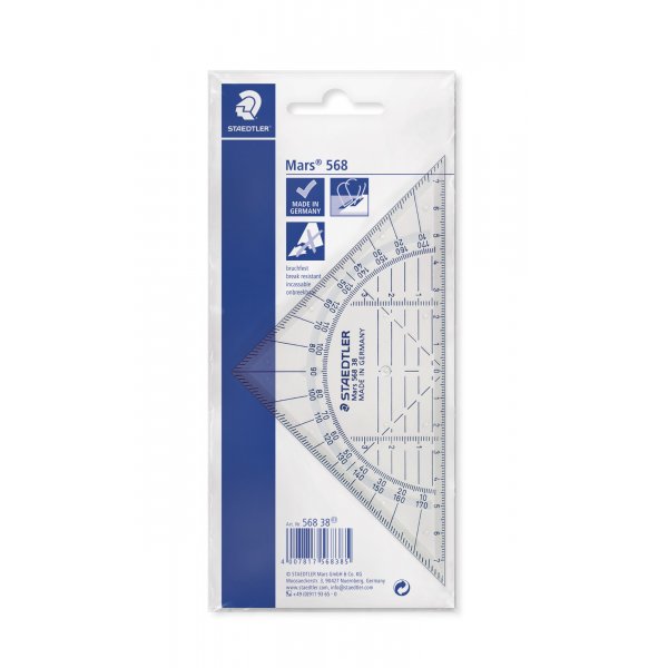Geometrinen viivain Mars Xtra - 16 cm