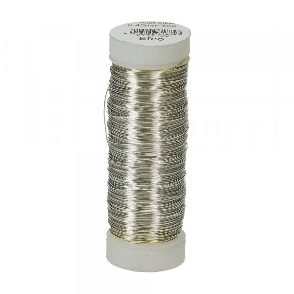 Kuparilanka 0,40 mm - hopeoitu 50 g = 45 m