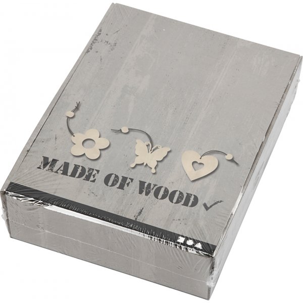 Puiset koristeet - Kukat - perhoset - sydmet - 200 kpl