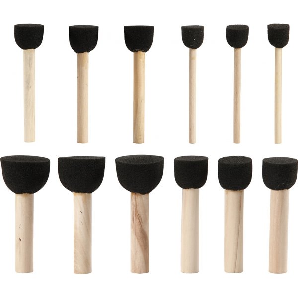 Vaahto stensiiliharjat - 12 kpl