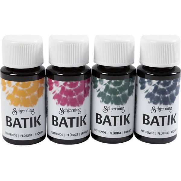 Batiikkimaali - laivastonsininen - vihre - pinkki - maissinkeltainen - 4x50 ml