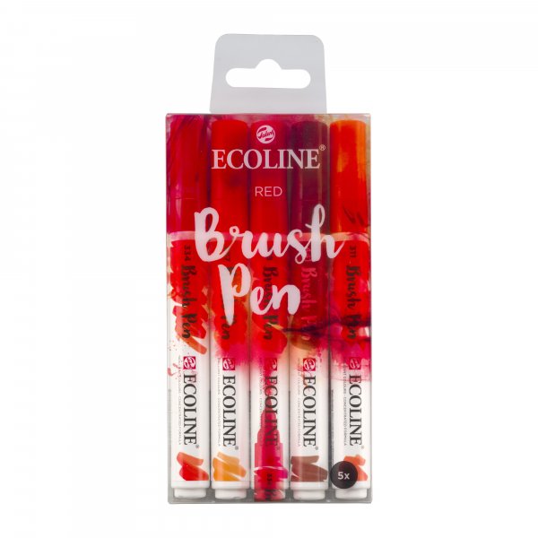 Ecoline Brush Pen 5 kpl - punainen