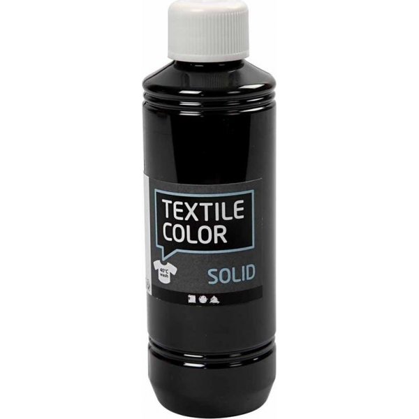 Tekstiili Kiinte tekstiilimaali - musta - pllyste - 250 ml