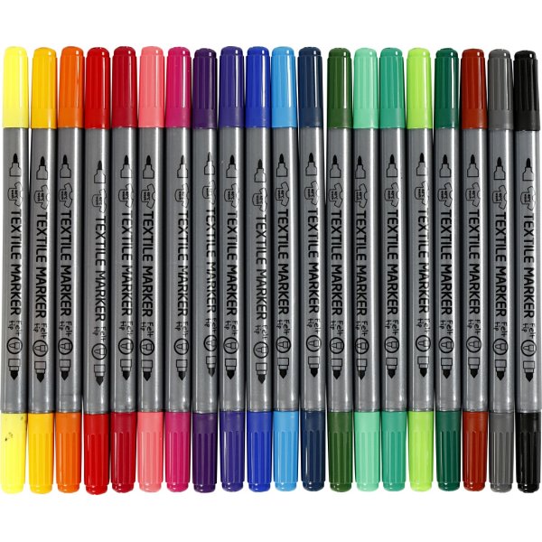 Tekstiilimerkit - vakiovärit - 20 kpl Tekstiilimerkit - vakiovärit - 20 kpl