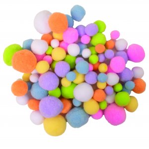 Pompom pastelliv�rit 100 kpl