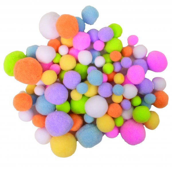 Pompom pastelliv�rit 100 kpl