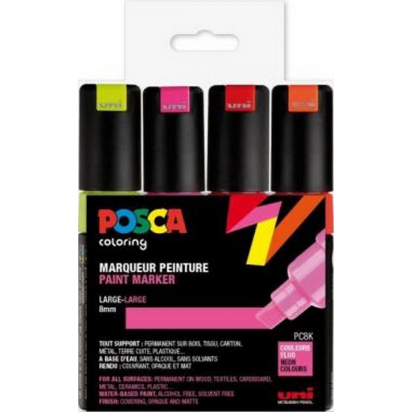Poscaset PC-8K Neon Colors - 4 kyn