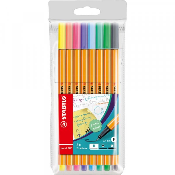 Fineliner Point 88 8 kpl - pastelli