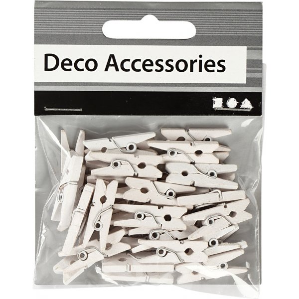 Mini pyykkipoika - valkoinen - 36 kpl Mini pyykkipoika - valkoinen - 36 kpl