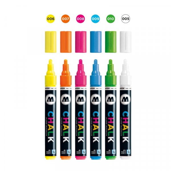 Merkkisarja Liitu 4mm 6 kyn - Neon