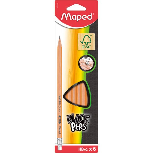 Maped - HB#2 kyn pyyhekumikrjell 6 kpl