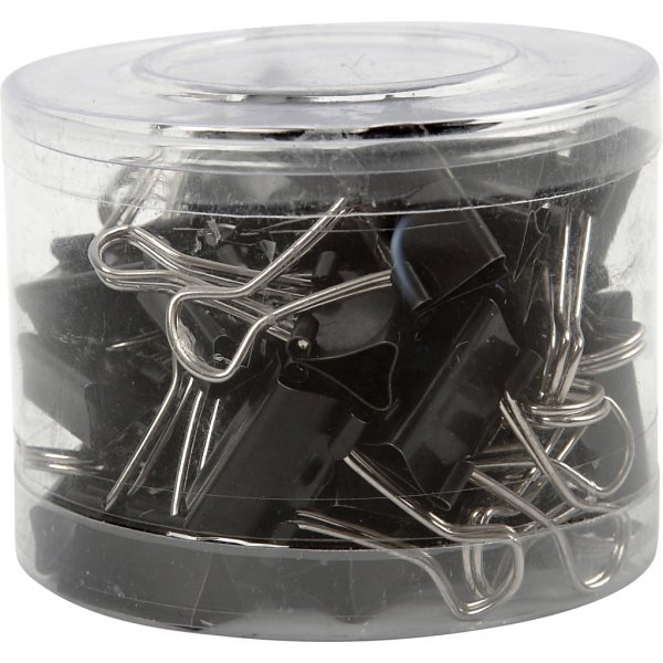 Klipsit - musta - 19 mm - 40 kpl