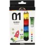 Koulumaali - Akryyli - vakiovrit - kiiltv - 6 x 20 ml
