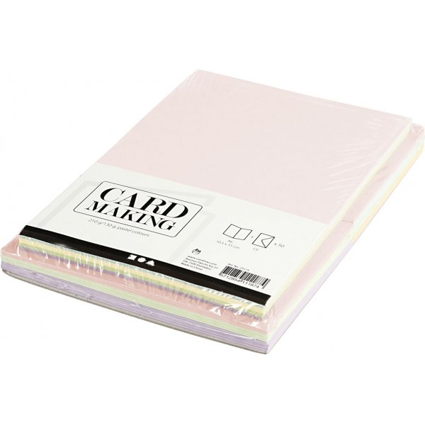 Kortit ja kirjekuoret - pastellivärit 11,5 x 16,5 cm - 50 sarjaa Kortit ja kirjekuoret - pastellivärit 11,5 x 16,5 cm - 50 sarjaa