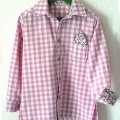 Asiakaskuva Puuvillakangas Gingham Medium neli�t - Pinkki-valkoinen - 140 cm