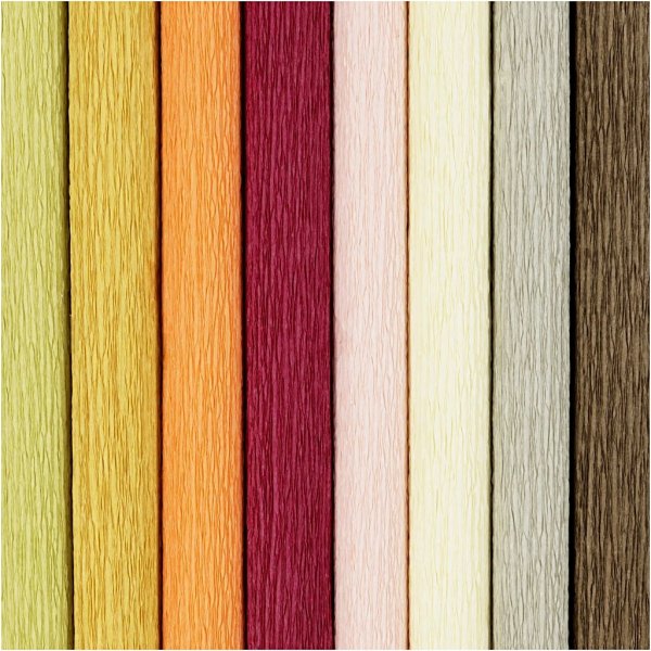 Kreppipaperi - himmeät värit - 8 arkkia Kreppipaperi - himmeät värit - 8 arkkia