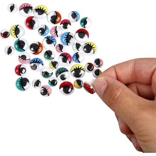 Rullasilmät - valikoima - itseliimautuva - 30 kpl Rullasilmät - valikoima - itseliimautuva - 30 kpl