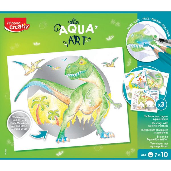 Vrillinen kynsarja - Maped - Akvarellimaalaus Dinosaurukset (7+ vuotta)