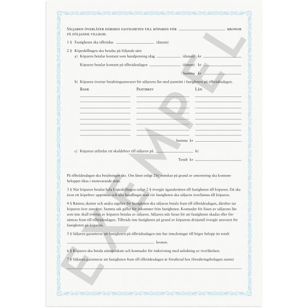 Ostosopimus - Kiinteist/tontti