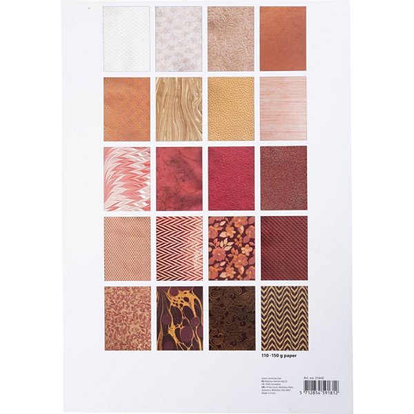 Ksintehty paperi - luonnollinen - kastanjanruskea - A4 - 20 arkkia