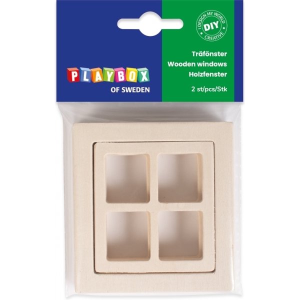 Puinen ikkuna - miniatyyri - 2 kpl