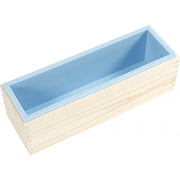 Silikonimuotti puulaatikossa Silikonimuotti puulaatikossa