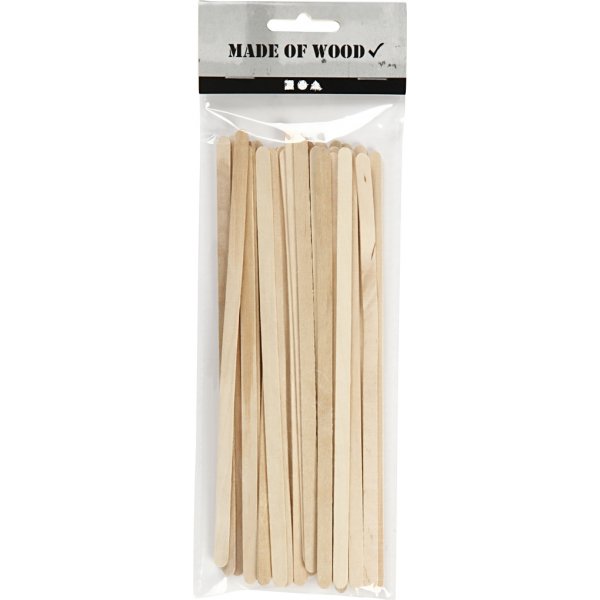 Popsicle tikkuja - 19 cm x 6 mm - 30 kpl Popsicle tikkuja - 19 cm x 6 mm - 30 kpl