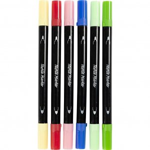 Tekstiilitussit, sekav�rit, kaksik�rkiset, 2,3-3,6 mm, 6 kpl