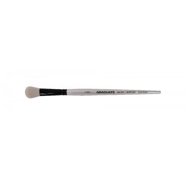 Akryyliharja Graduate White Goat Hair Oval Wash