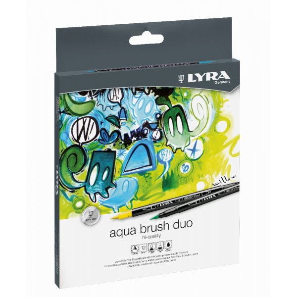 Akvarellikynt Aqua Brush Duo - 12 kpl