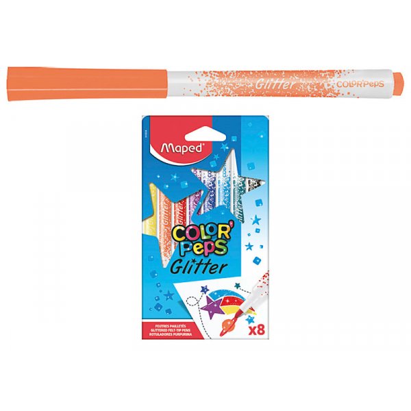 Kuitukynsetti - Maped - ColorPeps 8 glitterkynt