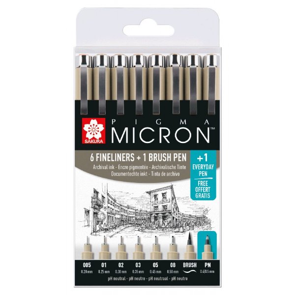 Fineliners Pigma Micron Archival Resistant - 8 kyn