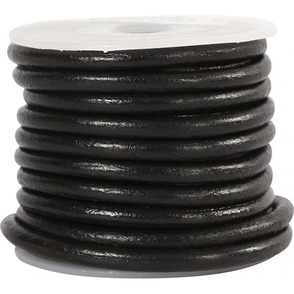 Nahkanauha - musta - 4 mm - 5 m