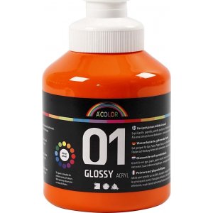 Koulumaali - Akryyli - oranssi - kiiltävä - 500 ml Koulumaali - Akryyli - oranssi - kiiltävä - 500 ml