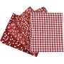 Patchwork kangas - punainen - 4 kpl