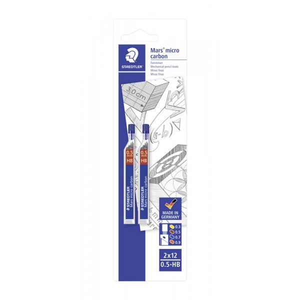Stift Mars micro carcon 0,5mm 2 kpl - HB