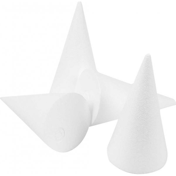 Styroksikartioita - valkoinen - Ø6 cm - 25 kpl
