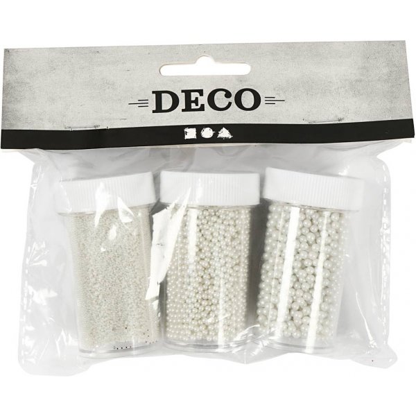 Pienet lasipallot - helmiäinen - 3 x 45 g Pienet lasipallot - helmiäinen - 3 x 45 g